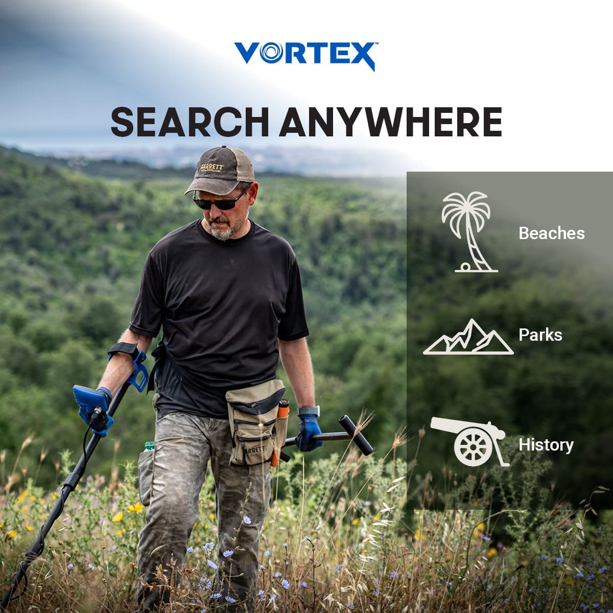 Adıyaman Garrett Vortex VX5 Dedektör - Vortex ekran düzeni, hedef ID okumayı sade tutarak yeni kullanıcıyı hızlandırır.